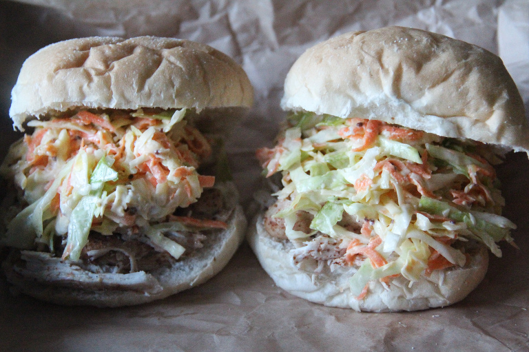 Spiced Chicken Coleslaw Sandwiches
