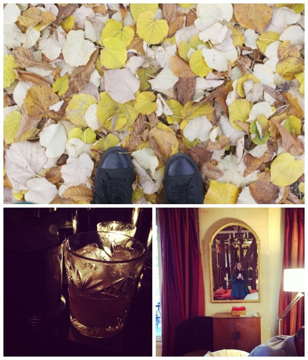 Lit Up Glass/Leaves and Sneakers/Paris Self Portrait