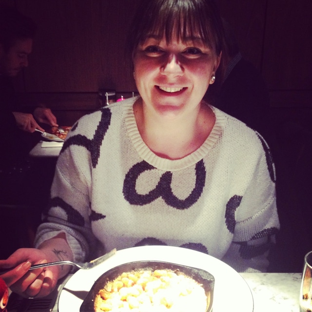 Keeley and her pasta