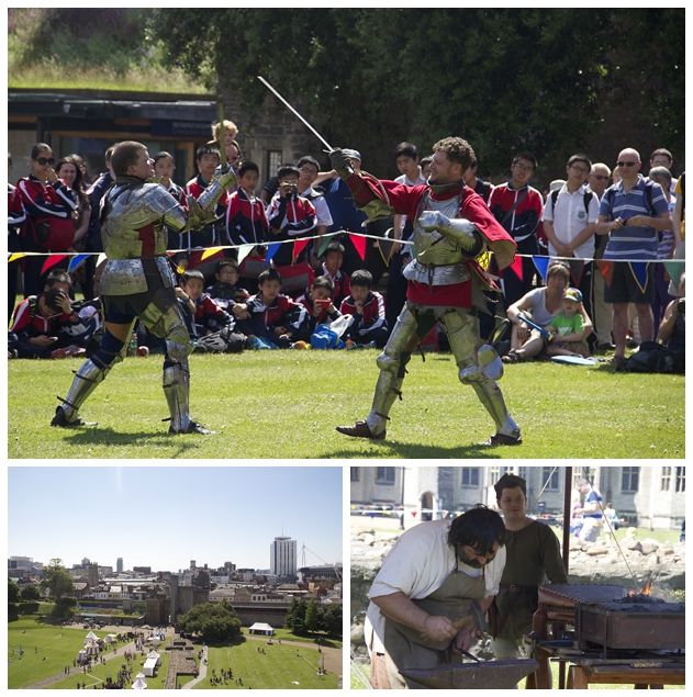 Some light sword fighting/Medieval metal worker/Cardiff