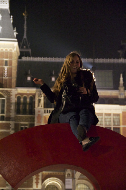 Julia on the a for Amsterdam