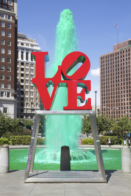 Love park colored green