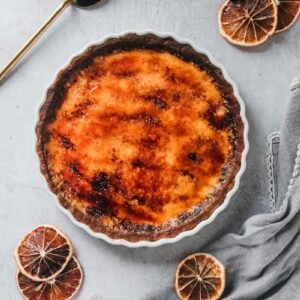 orange creme brulee tart